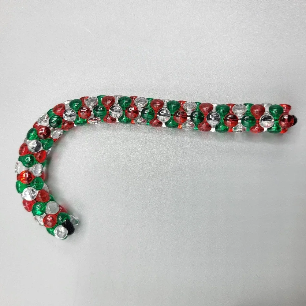 Vintage Beaded Candy Cane Ornaments Lot of 5 Christmas Holiday Tree Decor